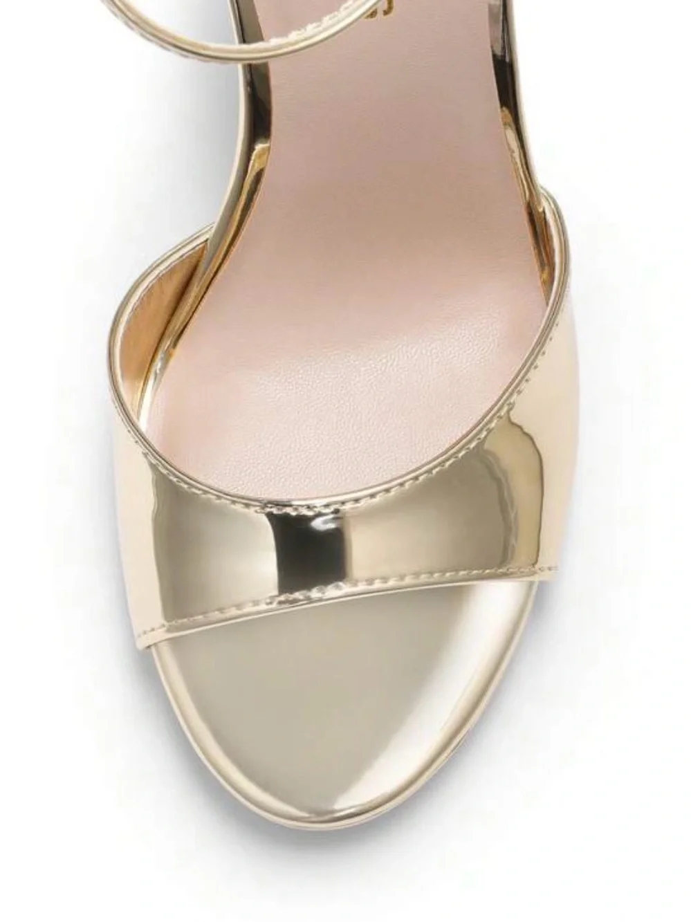 Women's Metallic Gold High Heel Ankle-Strap Sandals